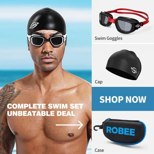 Miniatura 2 de Robee Gafas de natación, gafas de natación polarizadas para adultos, para hombres, mujeres y jóvenes, gafas de piscina de agua