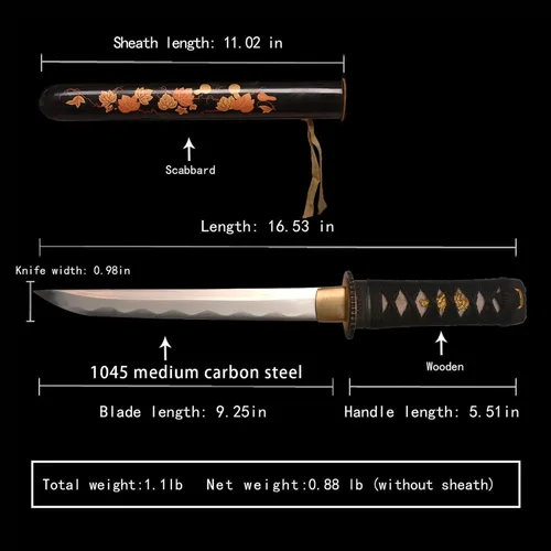 Miniatura 2 de SV Hand Forged Mini Samurai Sword Katana Tanto Japanese Small Samurai Short Sword Full Tang Sharp 16.53 Inch Various Styles Available