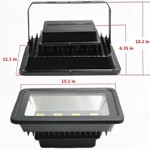 Miniatura 2 de Jiuding Proyector LED para exteriores, 200 W, súper brillante, 6000 K, impermeable, luz de seguridad, luz blanca equivalente a 1000 W, lámpara