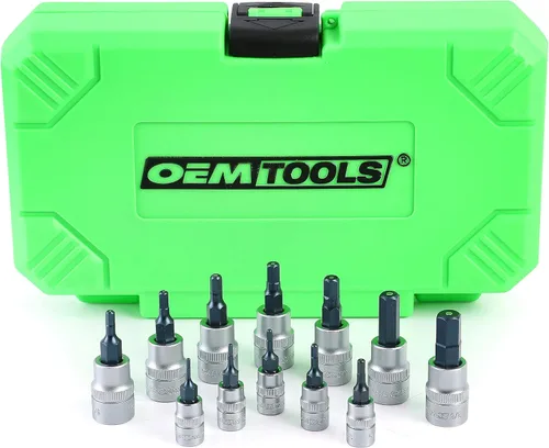 Miniatura 7 de OEMTOOLS 23538 Juego de llaves hexagonales largas de 12 piezas, juego de llaves hexagonales métricas de 1/4 pulgadas y 3/8 pulgadas, brocas de acero