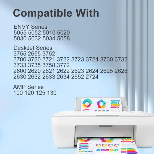 Miniatura 2 de TEINO Cartucho de tinta remanufacturado de repuesto para HP 65 65XL 65 XL uso con HP Envy 5055 5052 5058 DeskJet 3755 2655 3752 3720 3722 3723 3758