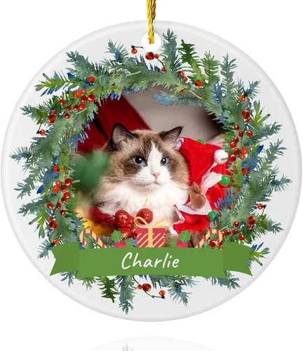 Miniatura 9 de Adornos de Navidad personalizados para perros 2025 – Adornos de foto de mascota personalizados para decoraciones de árboles de Navidad, adorno