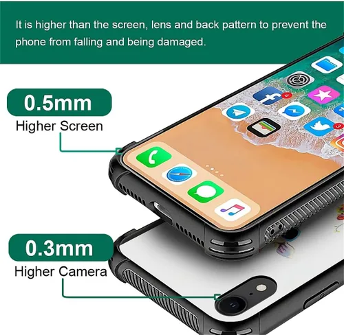 Miniatura 2 de CARLOCA Funda para iPhone XR, diseño de jirafa de cristal, ultra protección, a prueba de golpes, silicona suave TPU antideslizante para iPhone XR
