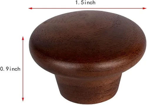 Miniatura 2 de brandname Wwxuanke - 6 tiradores redondos de madera para cajones, madera natural, 1.4 x 0.9 pulgadas (profundidad x alto), para armario, armario