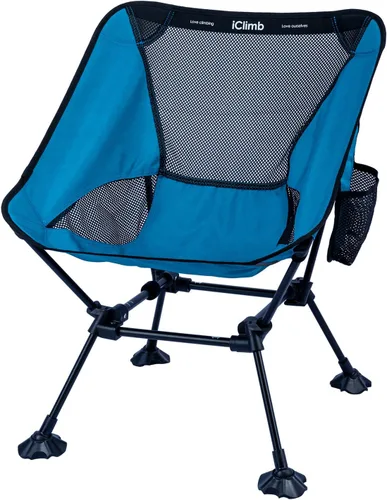 Miniatura 20 de iClimb Silla de camping ultraligera compacta plegable para playa con pies grandes antihundimiento y soporte de espalda con cuerda