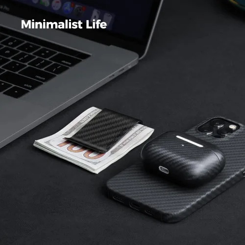 Miniatura 8 de MONOCARBON Clip de dinero de fibra de carbono para dinero en efectivo y tarjetas de crédito clip de dinero minimalista para hombres clips de dinero
