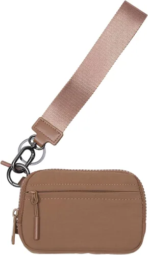 Miniatura 13 de YDF Cartera de nailon RFID de 2ª generación para mujer, cartera de pulsera con ventana de identificación, ranura para lápiz labial y llavero