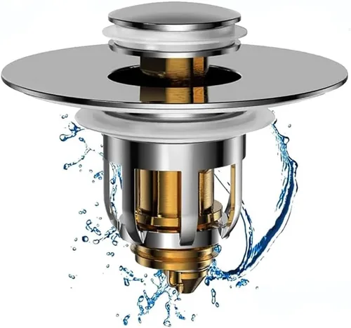 Miniatura 2 de Mer-Maid Drain Magic AS-SEEN-ON-TV reemplaza los tapones de drenaje de baño rotos o faltantes en segundos, sin herramientas, empuja para llenar