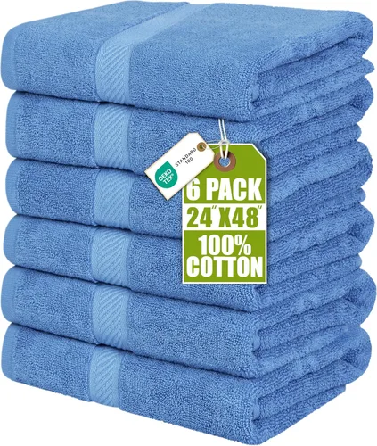 Miniatura 13 de Utopia Towels Juego de 6 toallas de baño (24 x 48 pulgadas), 100% algodón hilado en anillo de 500 GSM, medianas, ligeras y altamente absorbentes