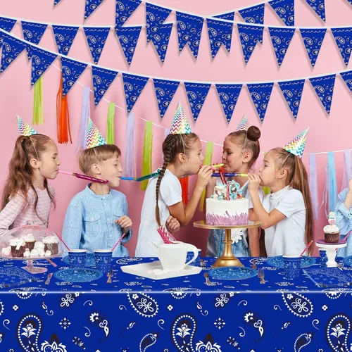 Miniatura 6 de 123 piezas de decoraciones de fiesta de vaquero occidental para 30 invitados, juego de vajilla desechable con platos, tazas, servilletas, pancartas