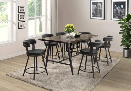 Miniatura 7 de Lexicon Ruthie - Juego de 2 taburetes giratorios para encimera de cocina con respaldo, 25.5 pulgadas de altura de asiento de 25.5 pulgadas, sillas