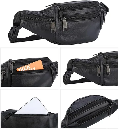 Miniatura 6 de Riñonera de piel, para hombres y mujeres, bolsa deportiva para viajes, caminar, correr, senderismo, ciclismo