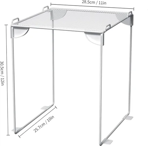 Miniatura 7 de Neudeco Estante de malla para casillero, organizador apilable extra alto, plegable y construcción de metal, se adapta a casilleros escolares