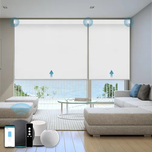 Miniatura 19 de Persiana Motorizada, Compatible con Homekit Thread-Enabled, Persianas Inteligentes 100% Opacas con Control Remoto, Persiana Enrollable Eléctrica