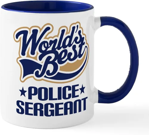 Miniatura 88 de CafePress Taza de café de cerámica de 11 oz (11.0 fl oz) de Police Mom