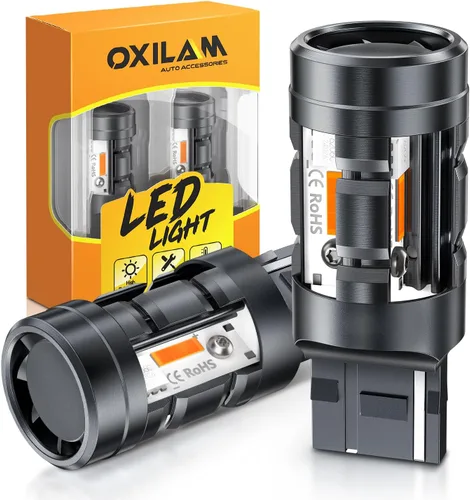 Miniatura 16 de OXILAM - Bombilla de luz LED para señal de giro BA15S 1156, CANBUS sin errores, 2200K, amarillo ámbar, 2800 LM, para 7506, 1156A, 1003, 1141, P21W