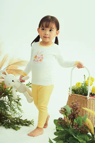 Miniatura 5 de moimoln Pijama de algodón suave para bebés y niñas pequeñas con estampado de flores modales, manga larga, ajuste ceñido