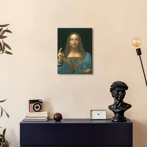 Miniatura 2 de Wieco Art Lienzo impreso Salvator Mundi, 1500 por Leonardo DA VINCI Reproducciones de arte clásico Jesús lienzo arte de pared para decoración
