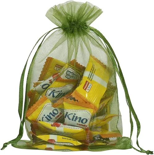 Miniatura 5 de HRX Package 100 bolsas de organza con cordón verde oliva, 4 x 6 pulgadas, bolsas de regalo de malla de caramelo, bolsas de joyería, bolsitas