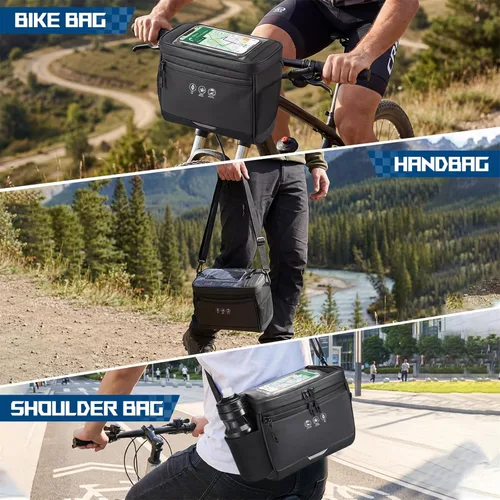 Miniatura 8 de WOTOW Bolsa para Manillar Delantero de Bicicleta - Bolsas de Canasta para Manillar de Bicicleta Grande Reflectante Impermeable Alforja