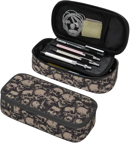 Miniatura 14 de Estuche organizador retro hippie de los años 70 con diseño de hongos florales de gran capacidad, papelería con cremallera, suministros escolares