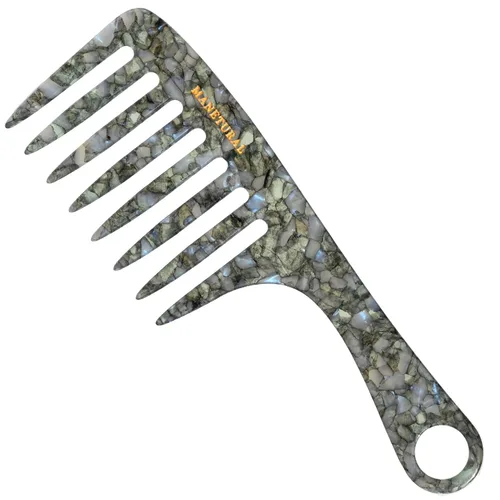 Miniatura 19 de D1 Peine de mango de dientes anchos para cabello rizado Eleva, conserva el rizo, suaviza el cabello. Peine de acetato (morado brillante)