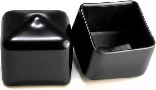 Miniatura 2 de Prescott Plastics Inserto de enchufe de hierro en ángulo de 1.25 pulgadas (paquete de 20), tapa de extremo negra en forma de L para tubos de metal