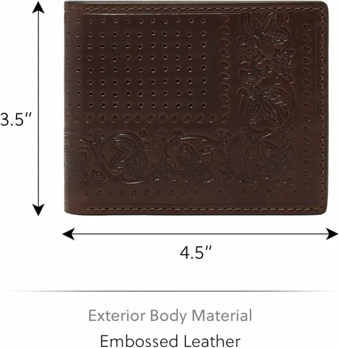 Miniatura 7 de Fossil Derrick - Cartera plegable de piel con bloqueo RFID y ventana de identificación abatible para hombre