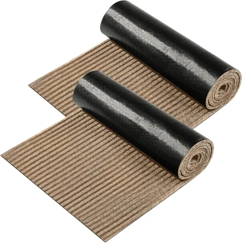 Miniatura 10 de Nuanchu 2 rollos grandes de alfombra exterior semiacabada de 16 x 79 pulgadas, tapete para puerta angosta, alfombras antideslizantes para botas