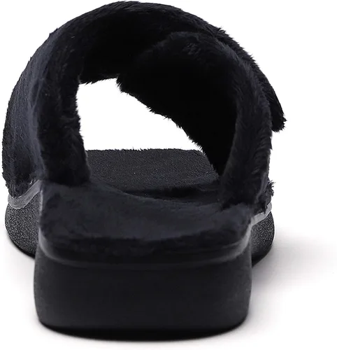Miniatura 5 de SOLLBEAM Pantuflas peludas con soporte de arco para mujer, sandalias ortopédicas para el talón