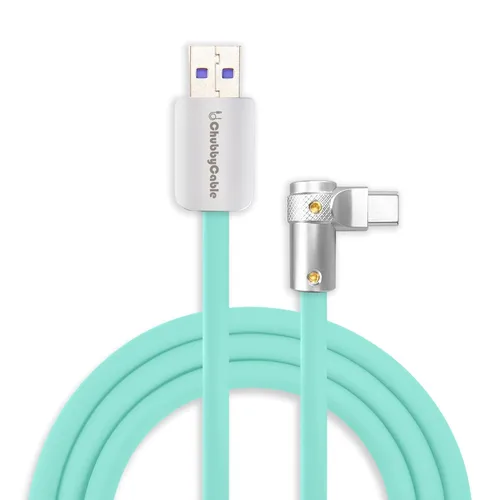 Miniatura 30 de chubbycable FlexElbow - Cable de carga rápida de 90 grados y 240 W, cable USB C en ángulo recto, cable de carga de silicona compatible con iPhone