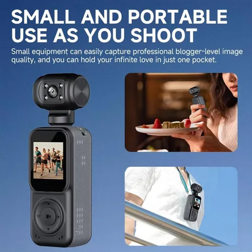Miniatura 9 de Cámara corporal 4K, videocámara POV de bolsillo, cámara de bolsillo, 4K/30FPS con lente giratoria manual de 270°, opciones de clip/correa