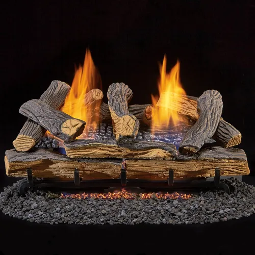 Miniatura 14 de Duluth Forge Juego de troncos de gas de combustible dual sin ventilación, 30 pulgadas, roble dividido, 33,000 BTU, control remoto, modelo # DLS-30R-1