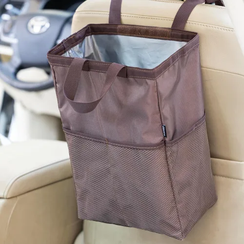 Miniatura 13 de Ginsco Nueva Bolsa de basura de viaje a prueba de fugas, 3.5 galones, gran capacidad, para colgar en el automóvil, con tapa de gancho y bucle