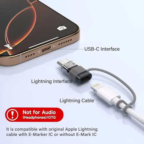Miniatura 4 de Paquete de 4 adaptadores Lightning a USB C para iPhone 15/16/16 Pro Max/Plus, Samsung S24, soporta carga y transferencia de datos, cable conector