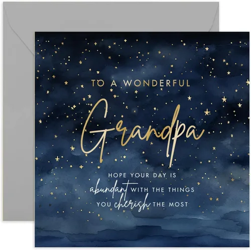 Miniatura 15 de Tarjeta de cumpleaños para nieto - Diseño de estrellas maravillosas - Tarjeta de cumpleaños masculina para hombres - Adulto, adolescente, niño