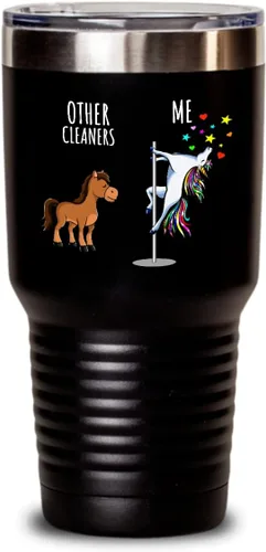 Miniatura 7 de Unicorn Cleaner Tumbler Other Me Funny Gift For Coworker Women Her Cute Office Birthday Present Magical Joke Quote Gag Insulated Cup With Lid Black