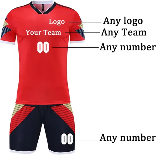 Miniatura 8 de Camiseta de fútbol personalizada para hombres y mujeres, uniformes de fútbol personalizados para niños/adultos con nombre y logotipo del