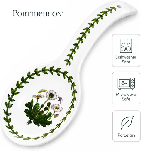 Miniatura 5 de Portmeirion Botanic Garden - Soporte para cuchara de cocina y encimera de cocina, diseño floral de margaritas, hecho de porcelana, 8.75 pulgadas