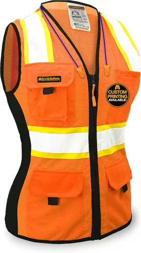 KwikSafety - Charlotte, NC - Chaleco de seguridad para mujer, tiras reflectantes de alta visibilidad, cumple con ANSI y OSHA