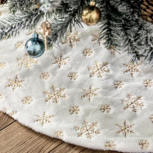 Miniatura 4 de CHICHIC Falda de Árbol de Navidad Grande de 36 Pulgadas Falda de Árbol Blanca Faldas de Árbol de Navidad de Piel Sintética Decoraciones de Navidad