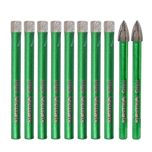 Miniatura 42 de Juego de brocas de diamante – Broca de azulejos de 1/4 5/16 pulgadas para azulejos de porcelana, cerámica, granito y mármol, vástago hexagonal
