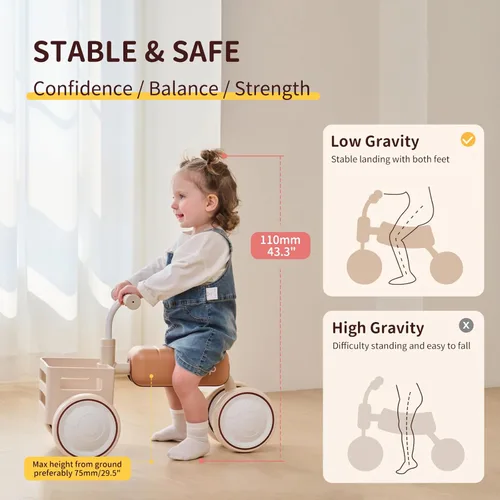 Miniatura 2 de Kidpop Toast Baby Walker - Andador convertible empujable con asiento desmontable, marco triangular antivuelco y canasta de grado alimentario