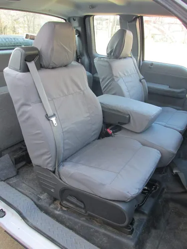 Miniatura 3 de Fundas para asientos Durafit, F372-X7-Ford F150 XL o estándar 40/20/40, banco dividido con reposabrazos y cinturón de seguridad integrados, fundas