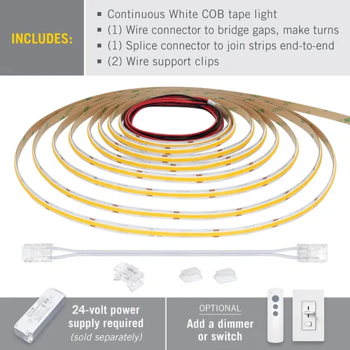 Miniatura 3 de Armacost Lighting RibbonFlex Pro 24V Luz de Tira LED COB Blanca, 2700K, 165 Lúmenes/Pie, 2.5M 171110