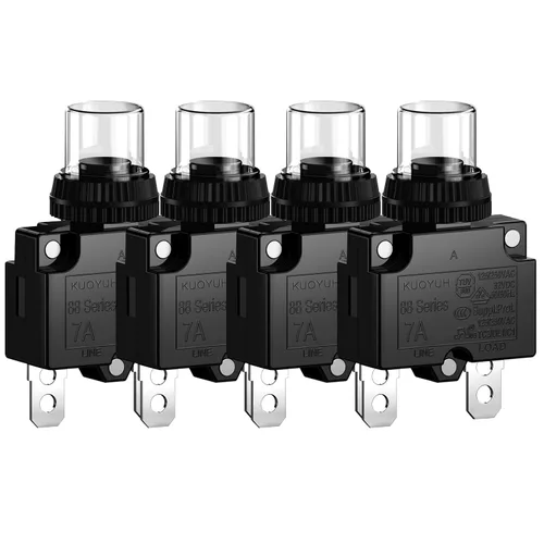 Miniatura 6 de Interruptores de circuito de 3 amperios, protector de interruptor de sobrecarga térmica serie 88 Restablecimiento manual del botón con terminales