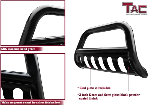 Miniatura 4 de TAC - Protector de rejilla barra bull compatible con Toyota Tacoma 2016-2023 (quitar la placa protectora - si está equipada) camioneta pickup