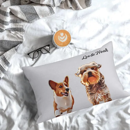 Miniatura 6 de Funda de almohada con foto personalizada, funda de almohada personalizada de gatos y perros, fundas de cojín impresas de dos caras de 14 x 20