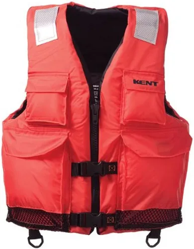 Kent Elite - Chaleco salvavidas comercial de doble tamaño, para personas mayores de 90 libras (naranja, talla L/XL, pecho de 40-52 pulgadas,