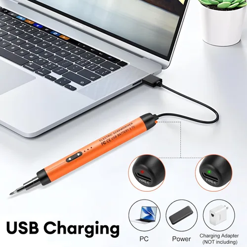 Miniatura 5 de Dmyond Mini Juego de Destornillador Eléctrico, Pequeño Destornillador Eléctrico Inalámbrico, 38 Puntas de Precisión S2, Herramienta de Reparación